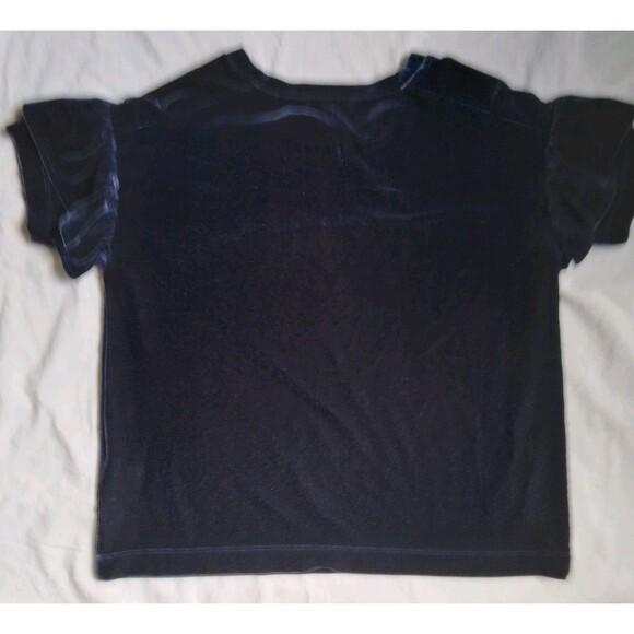 Madewell Blue Velvet Top Blouse Flutter Sleeve Fairy Goth Whimsy Women's Size XS - Picture 5 of 6